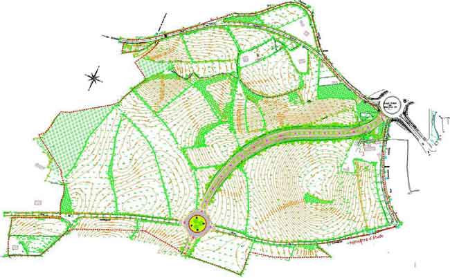 Plan topographique de la ZAC de Messioual, Brest(29)